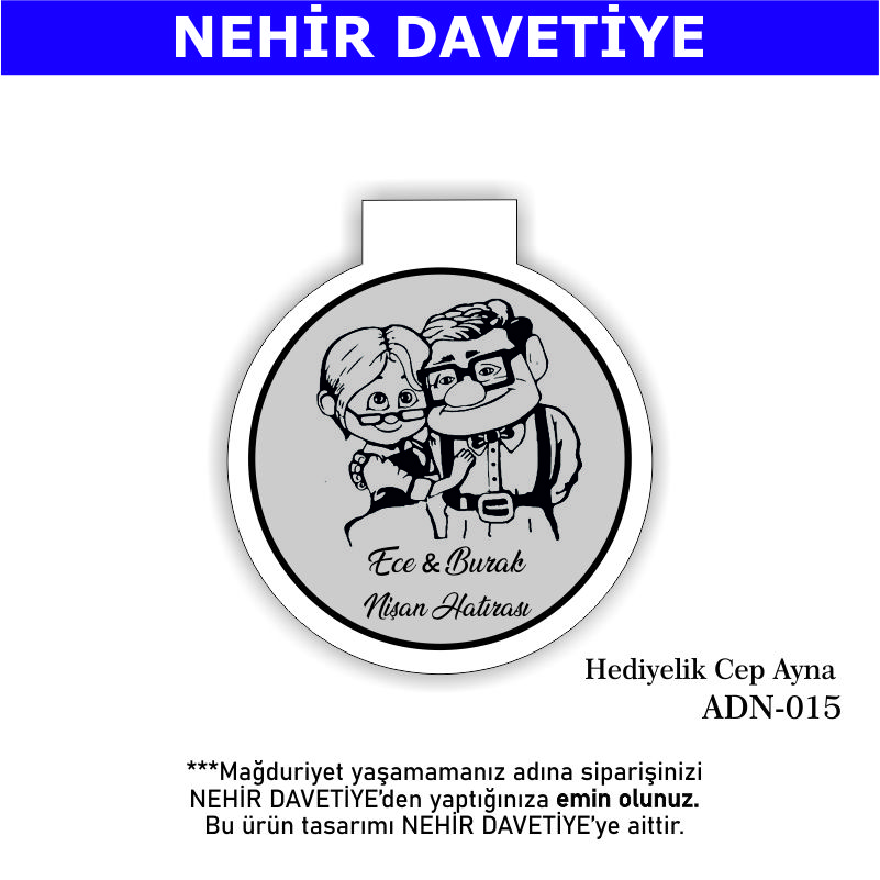 NİKAH/NİŞAN/DÜĞÜN- HEDİYELİK CEP AYNA - ADN-015
