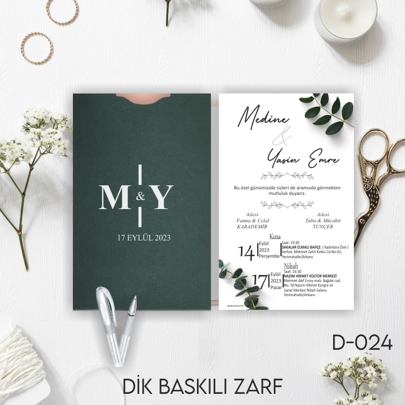 1000 ADET DAVETİYE / ZARF DAHİL-D-023