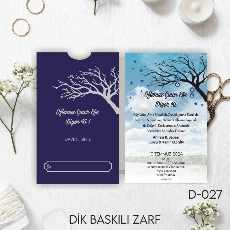 1000 ADET DAVETİYE / ZARF DAHİL-D-027