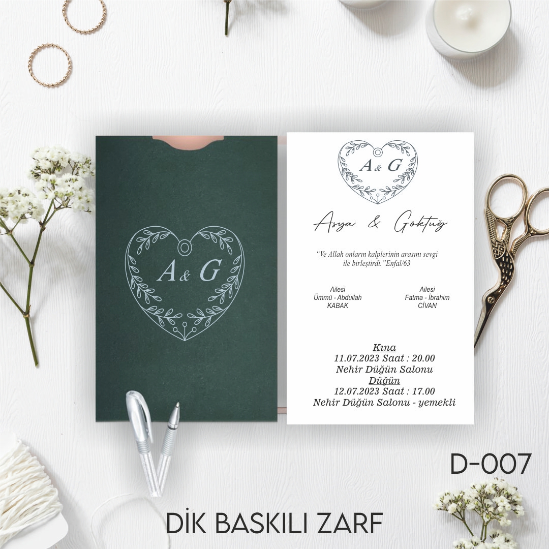 1000 ADET DAVETİYE / ZARF DAHİL-D-007
