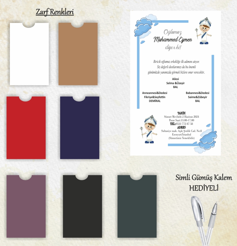 1000 ADET DAVETİYE / ZARF DAHİL-S-EKO-020