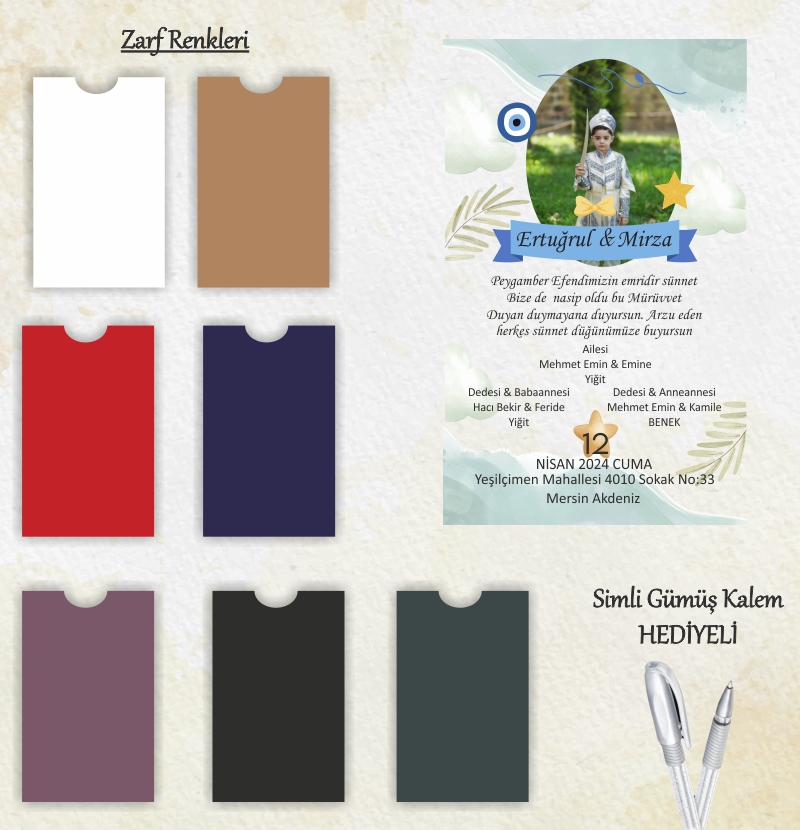 1000 ADET DAVETİYE / ZARF DAHİL-S-EKO-021