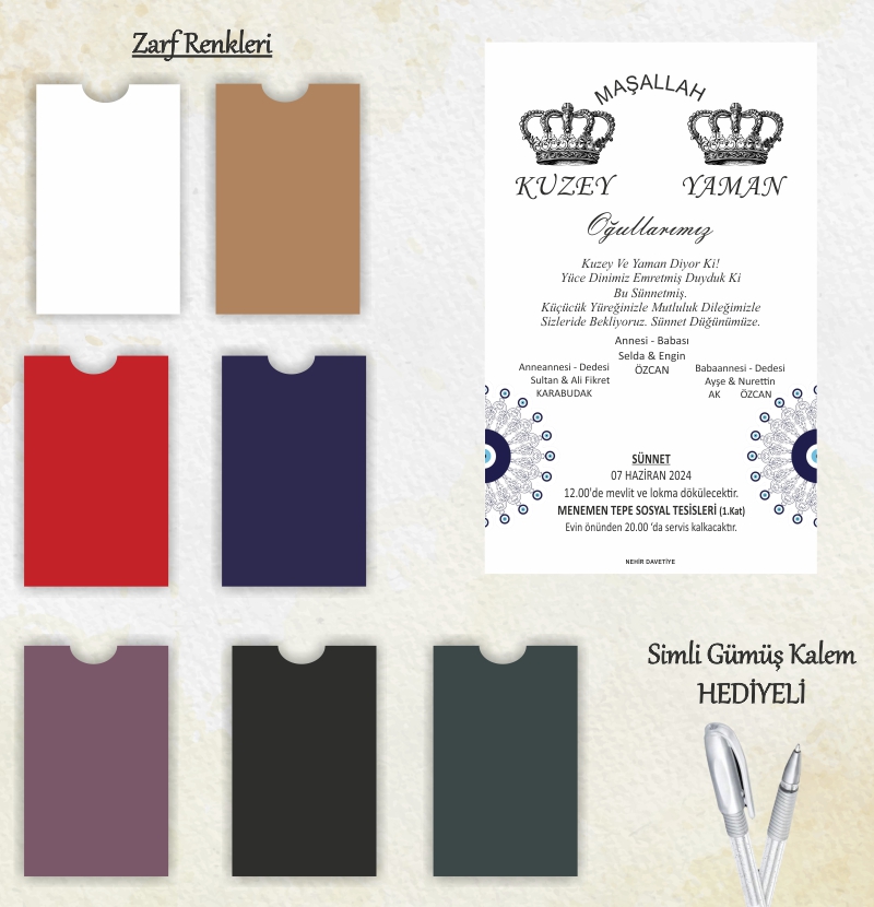 1000 ADET DAVETİYE / ZARF DAHİL-S-EKO-022