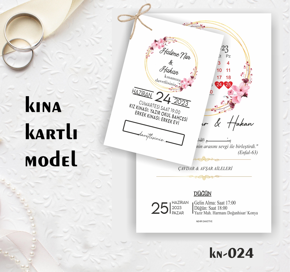 1000 ADET DAVETİYE-KINA KARTLI-KN-022