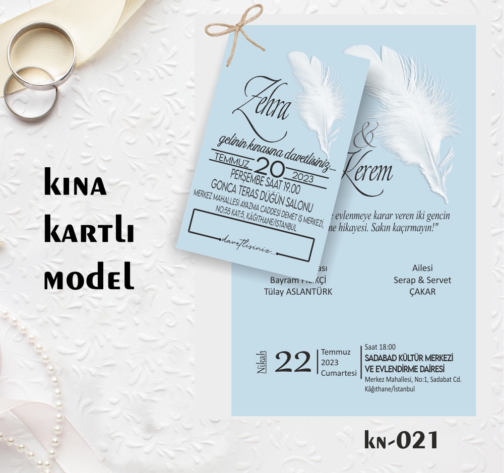 1000 ADET DAVETİYE-KINA KARTLI-KN-025