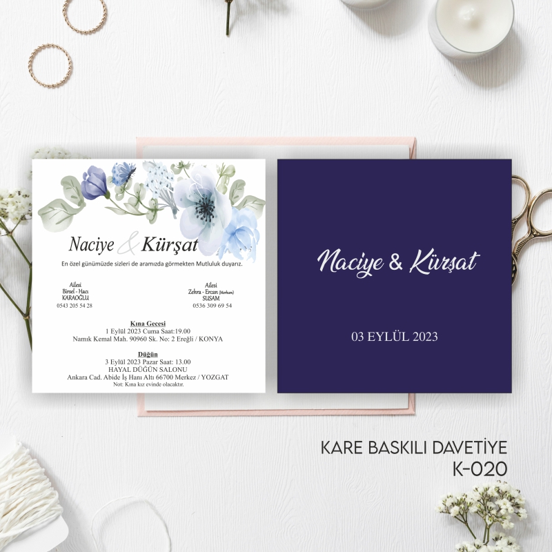 1000 ADET DAVETİYE / ZARF DAHİL (K-0020)