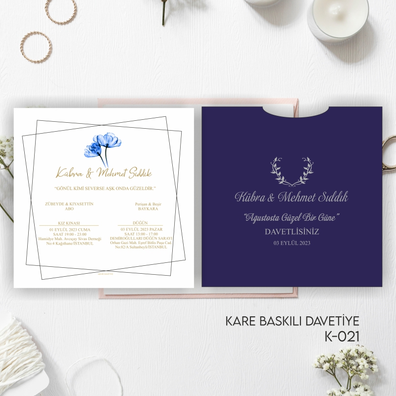 1000 ADET DAVETİYE / ZARF DAHİL (K-0021)