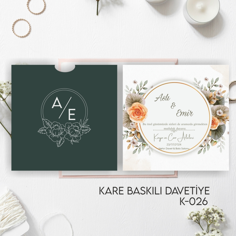 1000 ADET DAVETİYE / ZARF DAHİL (K-0026)
