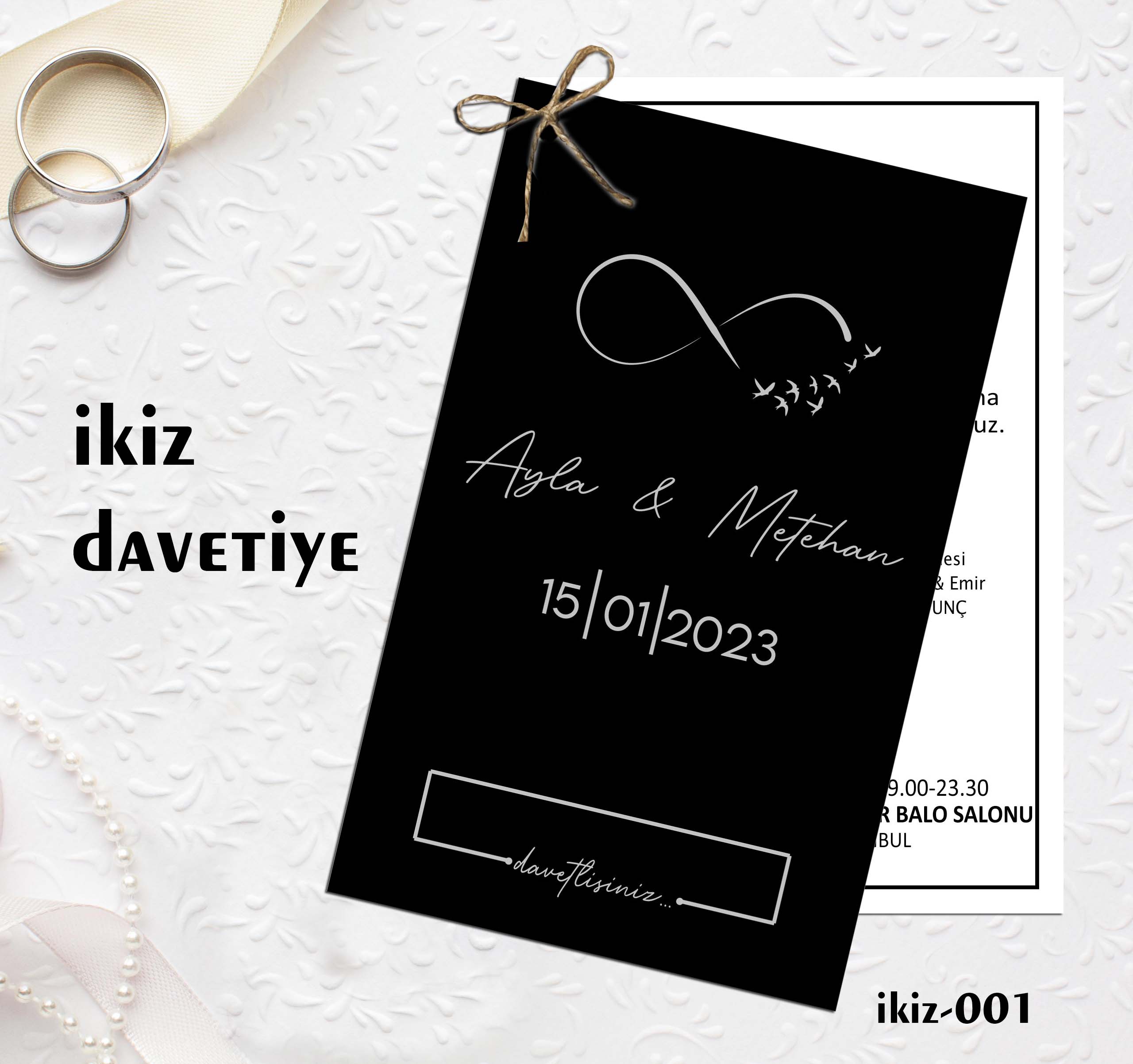 1000 ADET DAVETİYE / İKİZ DAVETİYE  (İKİZ-001)