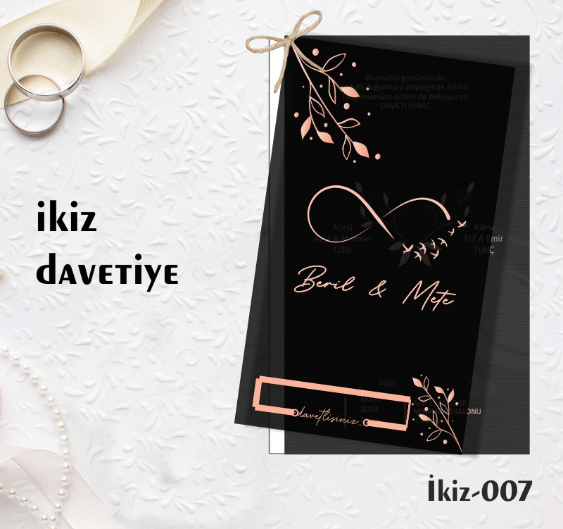 1000 ADET DAVETİYE / İKİZ DAVETİYE  (İKİZ-007)