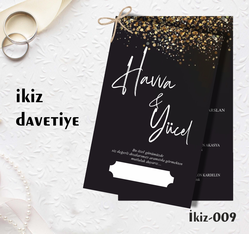 1000 ADET DAVETİYE / İKİZ DAVETİYE  (İKİZ-009)