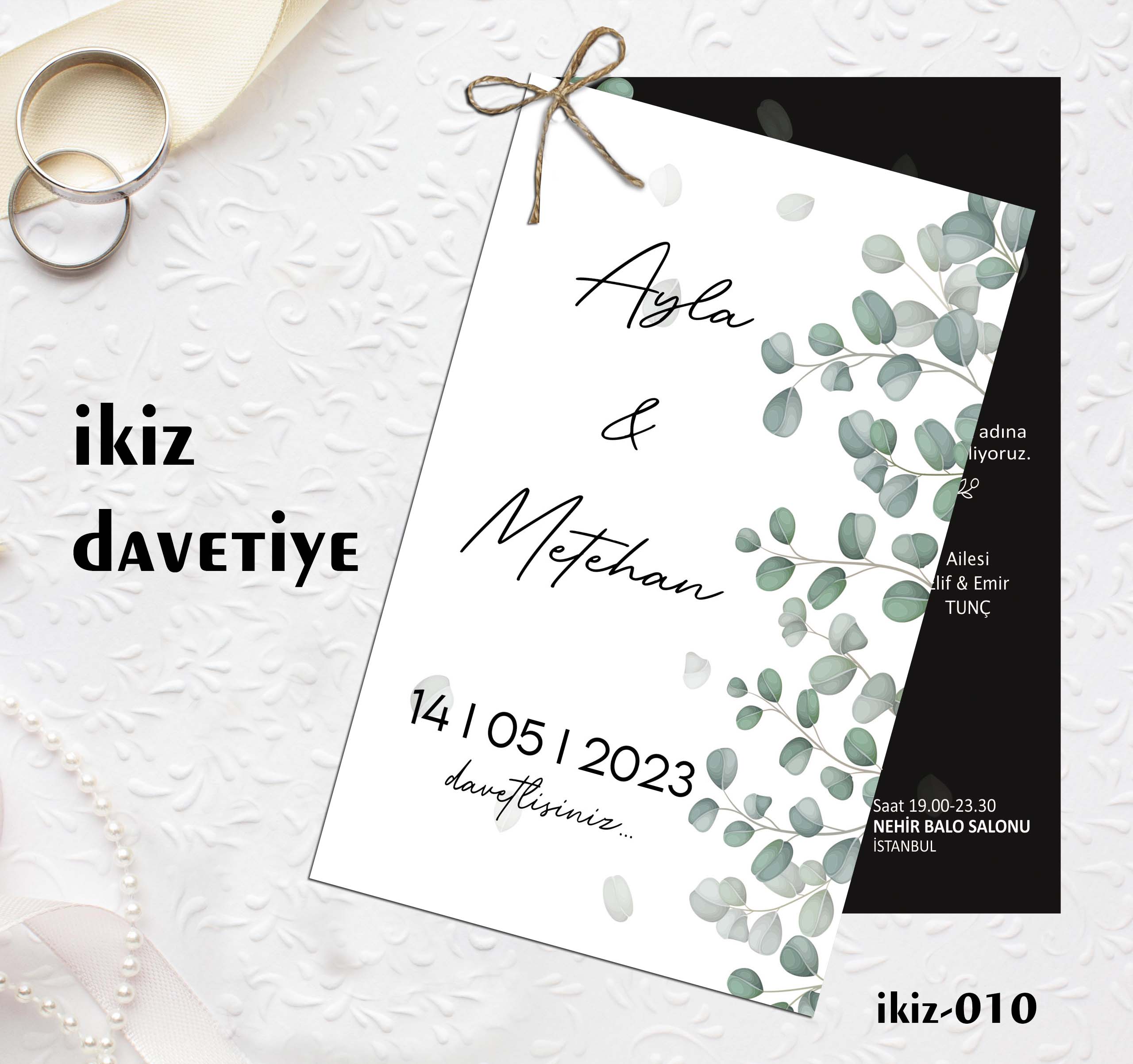1000 ADET DAVETİYE / İKİZ DAVETİYE  (İKİZ-010)