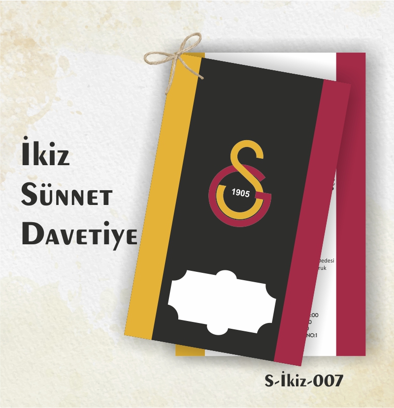1000 ADET İKİZ SÜNNET DAVETİYE / S-İKİZ-006