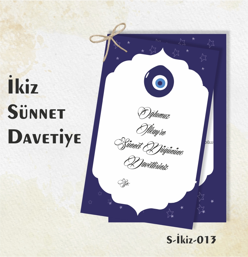 1000 ADET İKİZ SÜNNET DAVETİYE / S-İKİZ-013