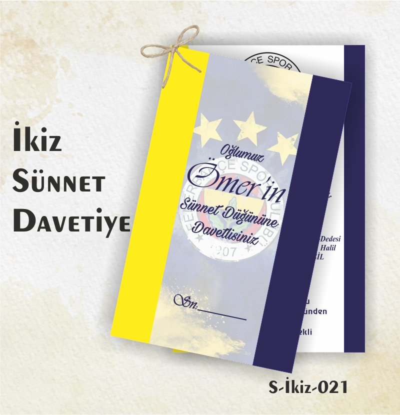 1000 ADET İKİZ SÜNNET DAVETİYE / S-İKİZ-019