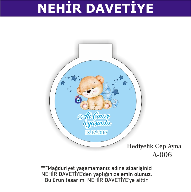 DOĞUM GÜNÜ - HEDİYELİK CEP AYNA - A-006