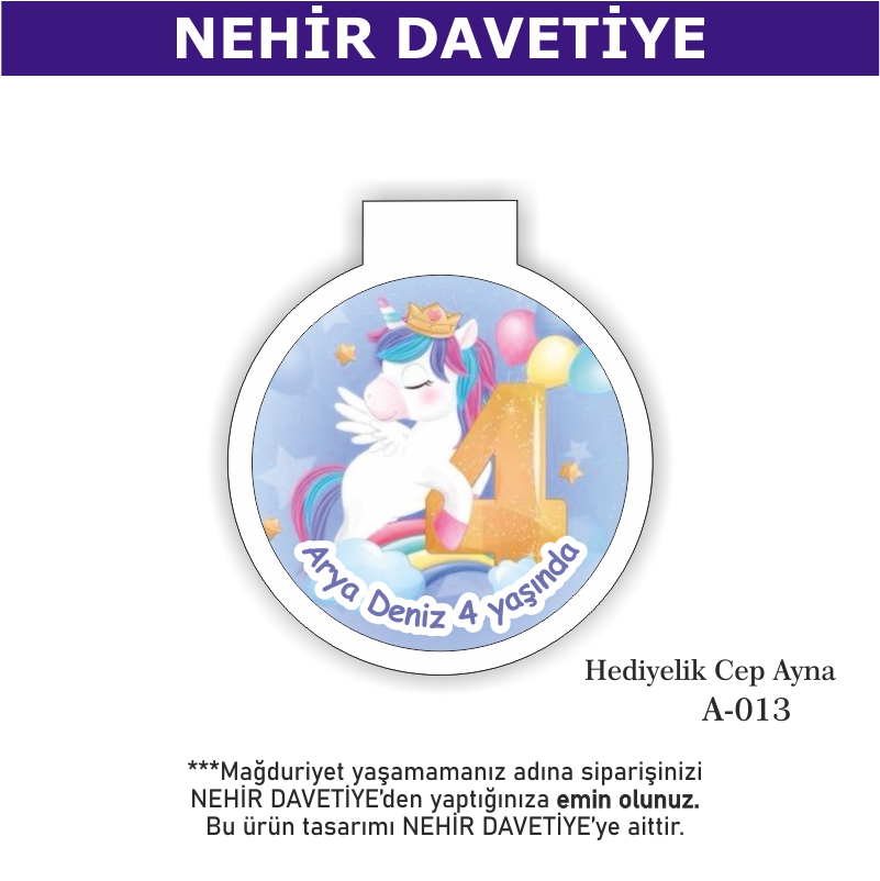 DOĞUM GÜNÜ - HEDİYELİK CEP AYNA - A-013