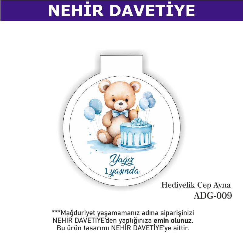 DOĞUM GÜNÜ - HEDİYELİK CEP AYNA - ADG-009