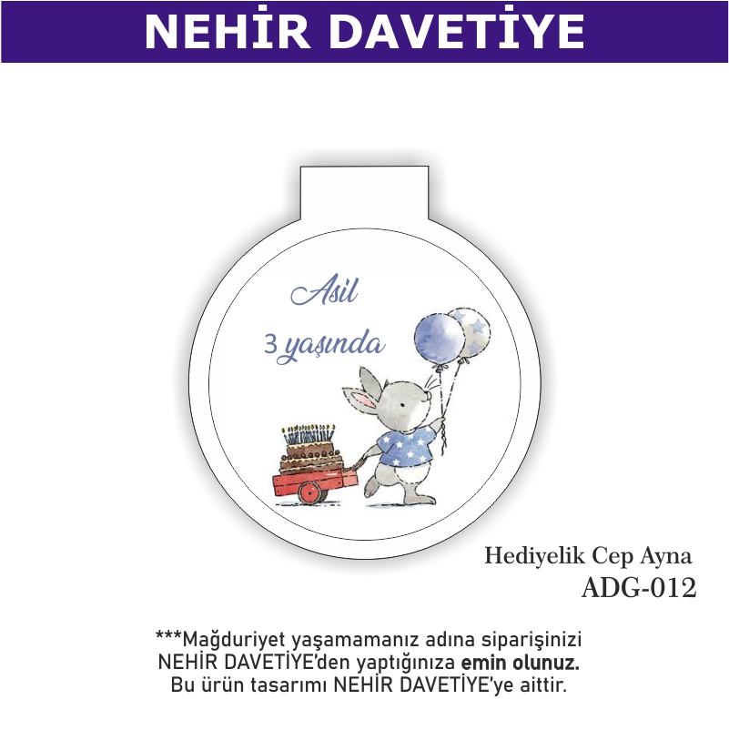 DOĞUM GÜNÜ - HEDİYELİK CEP AYNA - ADG-012