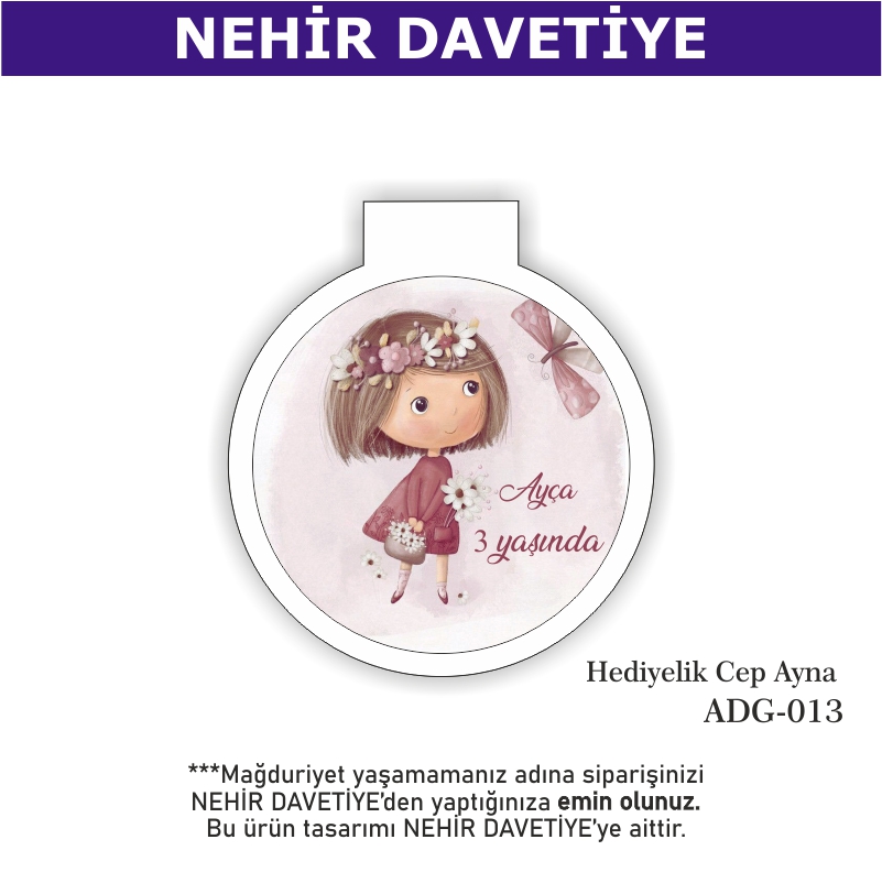 DOĞUM GÜNÜ - HEDİYELİK CEP AYNA - ADG-013