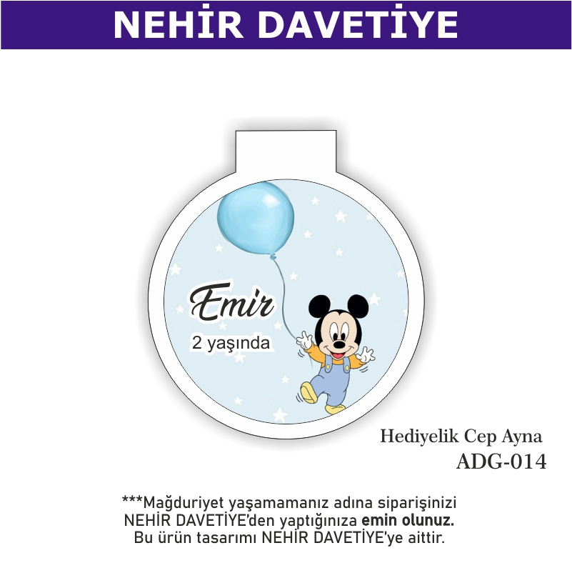 DOĞUM GÜNÜ - HEDİYELİK CEP AYNA - ADG-014