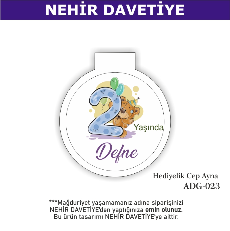 DOĞUM GÜNÜ - HEDİYELİK CEP AYNA - ADG-022