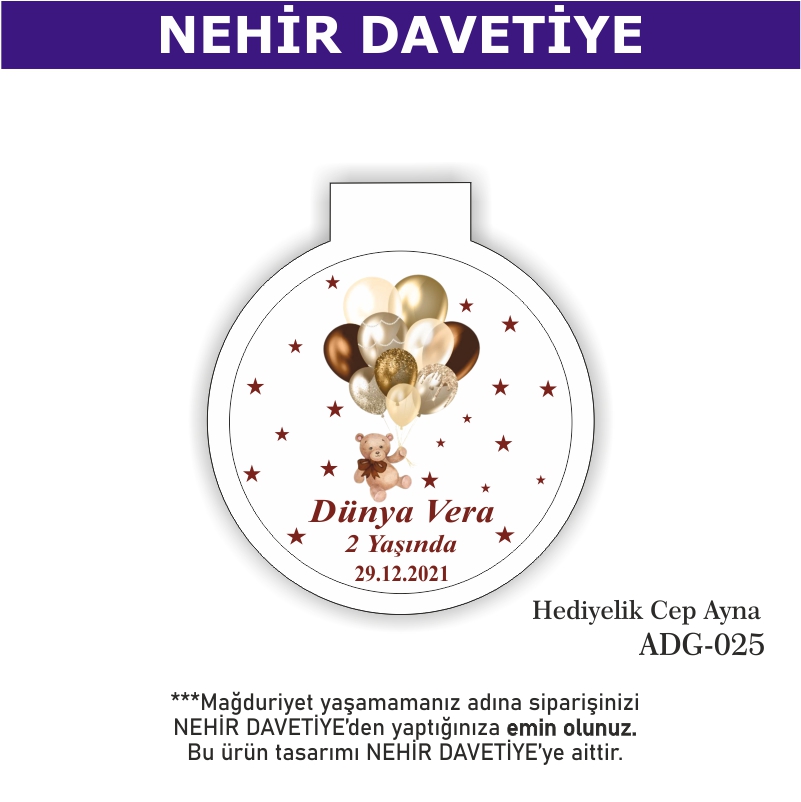 DOĞUM GÜNÜ - HEDİYELİK CEP AYNA - ADG-025