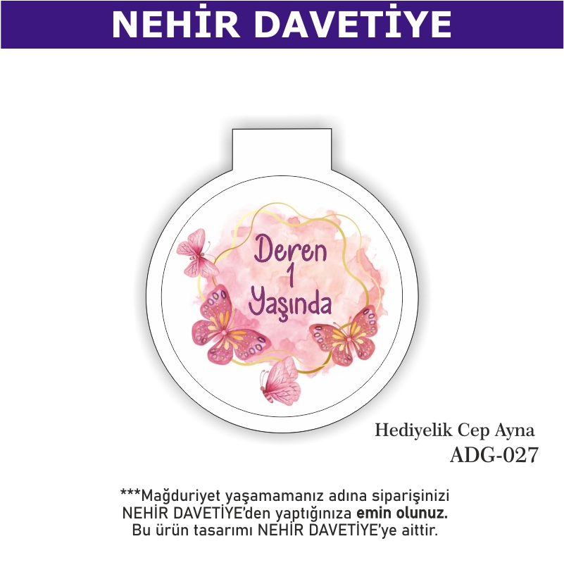 DOĞUM GÜNÜ - HEDİYELİK CEP AYNA - ADG-027