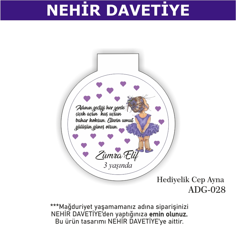 DOĞUM GÜNÜ - HEDİYELİK CEP AYNA - ADG-028